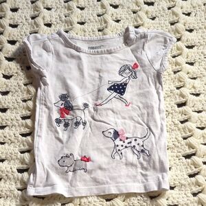 🔥3 for $12🔥 Gymboree White Tee with Girl and Puppy Embroidery